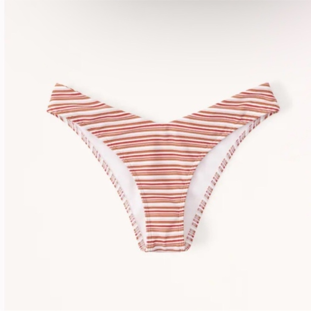 NWT Abercrombie high leg cheeky bottom - red stripe